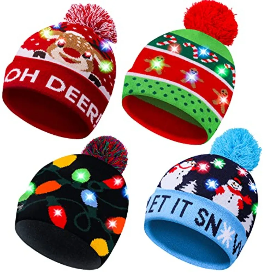 Christmas LED Light Up Beanie Holiday Winter Snow Caps for Adults
Christmas LED Light Up Beanie Holiday Winter Snow Caps for Adults