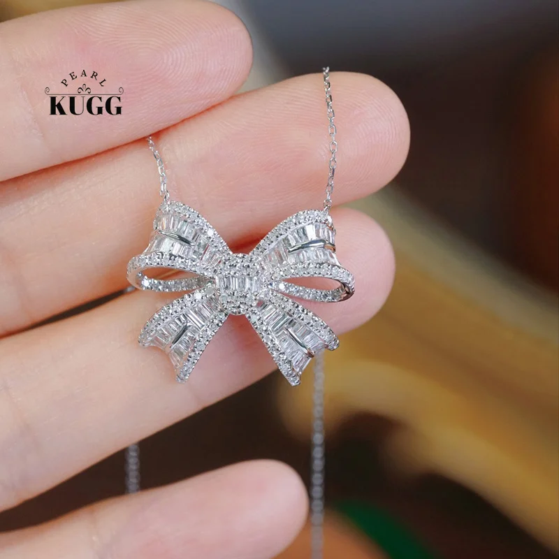 KUGG 100% 18K White Gold Necklace Women Luxury Bowknot Shape 1.0carat Real Natural Diamond Pendant Necklace High Party Jewelry
KUGG 100% 18K White Gold Necklace Women Luxury Bowknot Shape 1.0carat Real Natural Diamond Pendant Necklace High Party Jewelry