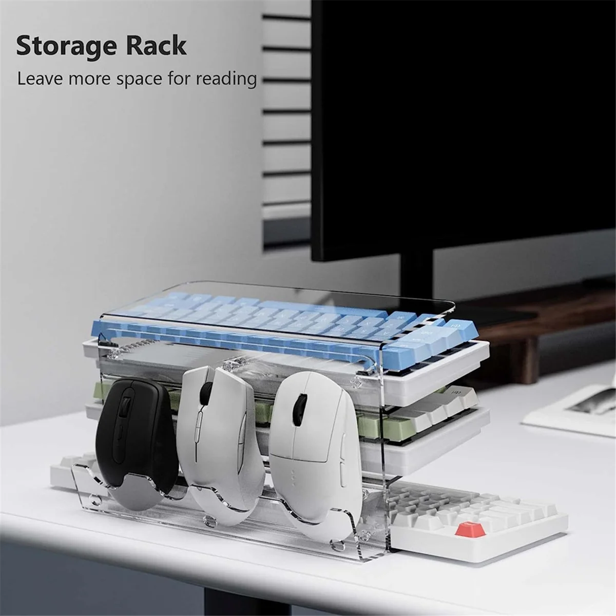 SLQZT Keyboard Mouse Desktop Organizer Acrylic 3 Tier Stand Frame Shelf Keyboard Storage Tool for Study Room Exhibition Black
SLQZT Keyboard Mouse Desktop Organizer Acrylic 3 Tier Stand Frame Shelf Keyboard Storage Tool for Study Room Exhibition Black