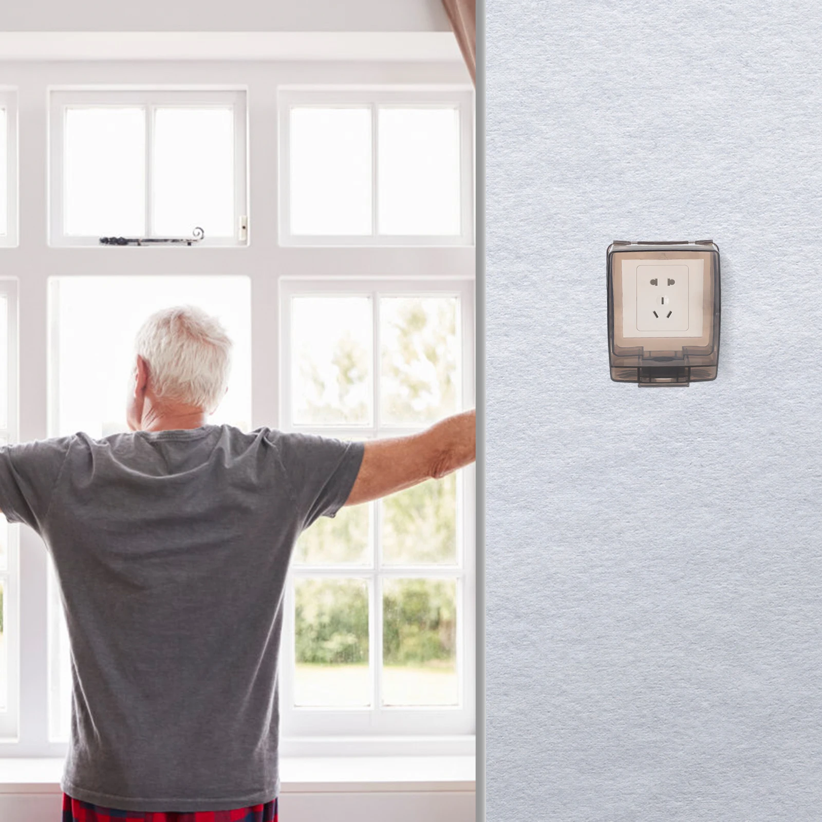 2Sets Socket Waterproof Protection Cover Transparent Black Splash Proof Durable Wall Cover Protector for Kitchen Bathroom 
2Sets Socket Waterproof Protection Cover Transparent Black Splash Proof Durable Wall Cover Protector for Kitchen Bathroom