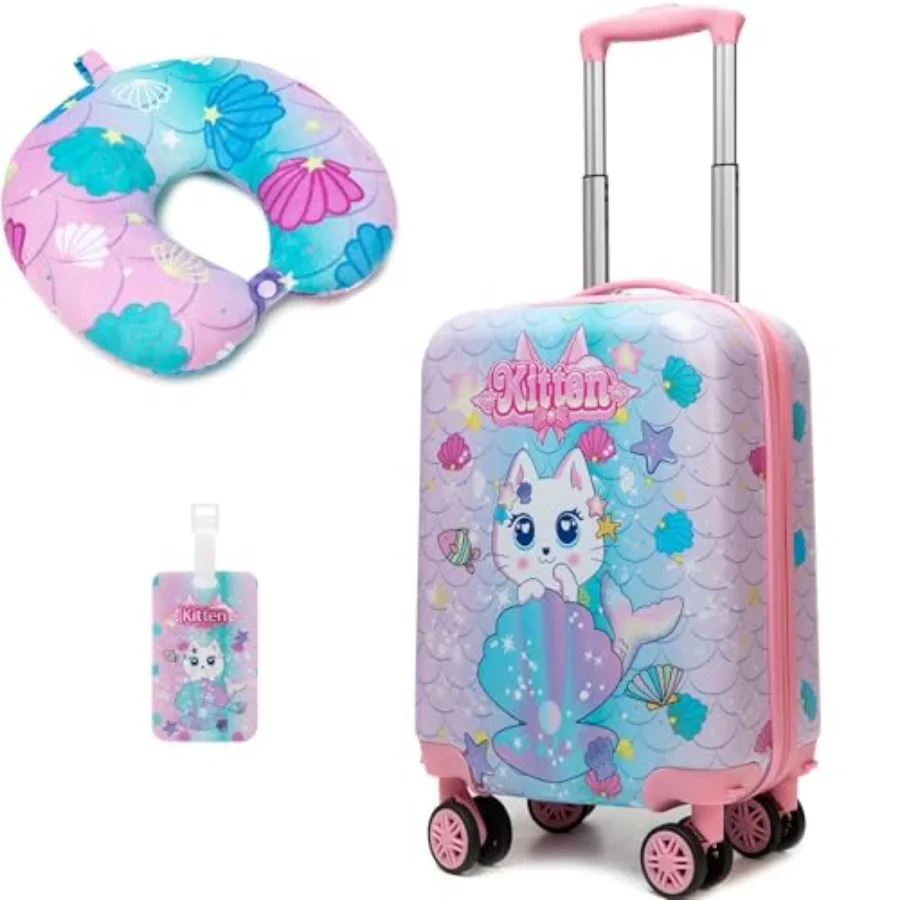 Cute Cat Kid's Luggage Set 2 Pcs Suitcase Set 16" Hardside Luggage with Spinner Wheels Girls Carry on Toddler Travel Rolling Lu
Cute Cat Kid's Luggage Set 2 Pcs Suitcase Set 16" Hardside Luggage with Spinner Wheels Girls Carry on Toddler Travel Rolling Lu