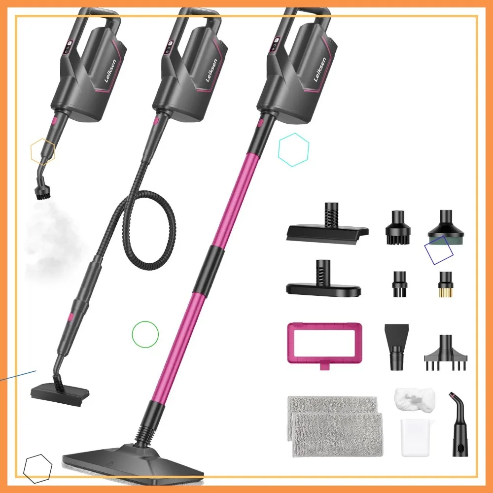12-in-1 Steam Mop with Detachable Hose, 23FT Cord, 440ml Tank, 260°F Heat for Multi-Surface Cleaning
12-in-1 Steam Mop with Detachable Hose, 23FT Cord, 440ml Tank, 260°F Heat for Multi-Surface Cleaning