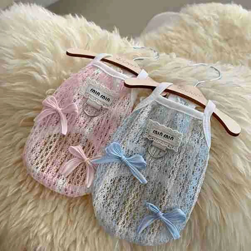 Summer Bowtie Dog Clothes Hollow Out Lace Puppy Vest Solid Color Breathable Pet Sling Yorkshire Birthday Gift
Summer Bowtie Dog Clothes Hollow Out Lace Puppy Vest Solid Color Breathable Pet Sling Yorkshire Birthday Gift