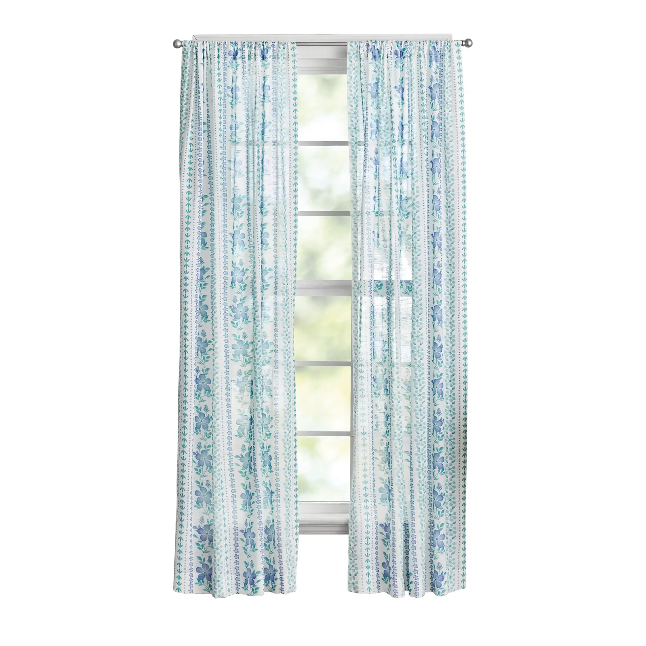 Hattie Stripe 2 Pack Curtain Panel, Bci Cotton, Floral, Blue, Rodpocket, 40 W X 84 L
Hattie Stripe 2 Pack Curtain Panel, Bci Cotton, Floral, Blue, Rodpocket, 40 W X 84 L