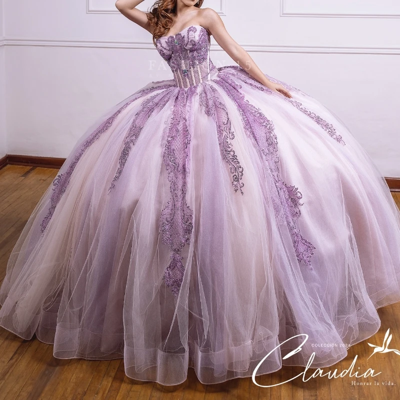 Light Lilac Glitter Quinceanera Dresses Ball Gown Lace Applique Beaded Crystal Tull Mexican Corset Sweet 16 Vestidos De 15 Anos
Light Lilac Glitter Quinceanera Dresses Ball Gown Lace Applique Beaded Crystal Tull Mexican Corset Sweet 16 Vestidos De 15 Anos
