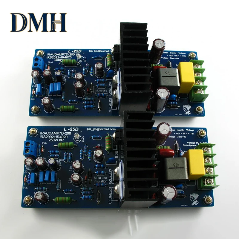 Аудиоусилитель DMH .1Pair L25D IRAUDAMP9 IRS2092 IRFB4020 класса D, 250 Вт*2, 8 Ом, готовая плата высшего класса
Аудиоусилитель DMH .1Pair L25D IRAUDAMP9 IRS2092 IRFB4020 класса D, 250 Вт*2, 8 Ом, готовая плата высшего класса