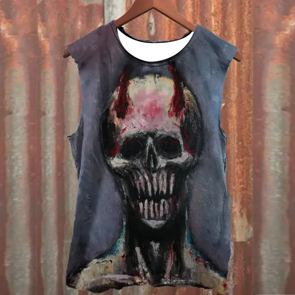 Demon Skull Graffiti Print Casual Sleeveless T-shirt Popular Mens Sportwear Moto Training Tank Top Quick-drying Breathable Vest
Demon Skull Graffiti Print Casual Sleeveless T-shirt Popular Mens Sportwear Moto Training Tank Top Quick-drying Breathable Vest
