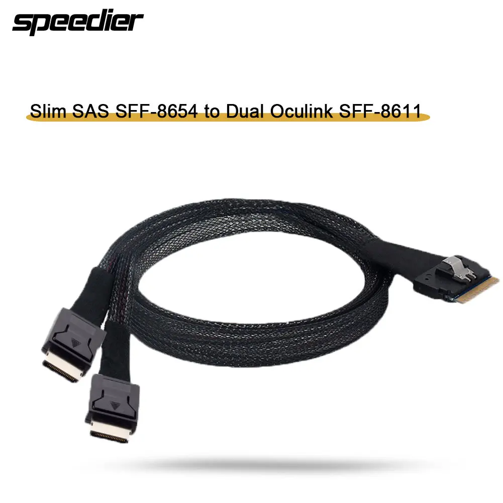 50cm PCI-E Ultraport Slimline SAS Slim 4.0 SFF-8654 8i 74pin to Dual Oculink SFF-8611 Cable PCI-Express
50cm PCI-E Ultraport Slimline SAS Slim 4.0 SFF-8654 8i 74pin to Dual Oculink SFF-8611 Cable PCI-Express
