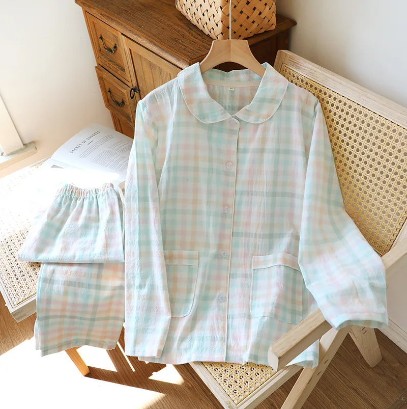 Cotton Pajamas Home Wear Lounge Set Woman Night Wear Female Autumn New Long Sleeve Sleepwear For Sleeping Pyjamas Set
Cotton Pajamas Home Wear Lounge Set Woman Night Wear Female Autumn New Long Sleeve Sleepwear For Sleeping Pyjamas Set