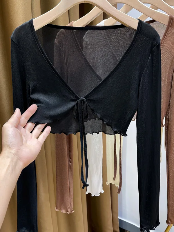 Short Lace Ice Silk Sun Protection Cardigan Women Summer with Strap Thin Long Sleeve Small Cannon Coat Korean Style Slim Fit
Short Lace Ice Silk Sun Protection Cardigan Women Summer with Strap Thin Long Sleeve Small Cannon Coat Korean Style Slim Fit