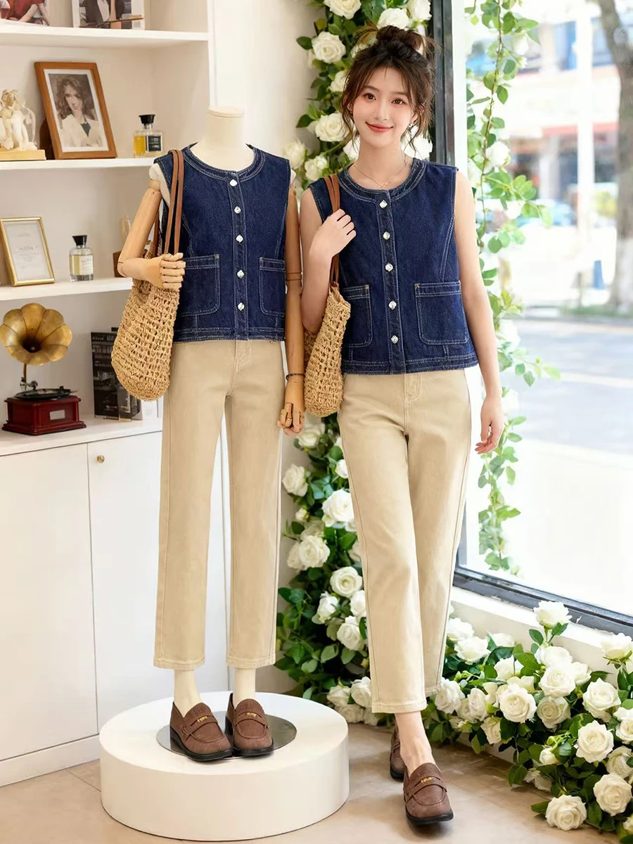 Ретро-жилет из денима Ne Svel для женщин, летняя новинка в корейском стиле, универсальная многослойная верхняя одежда, топ
Ретро-жилет из денима Ne Svel для женщин, летняя новинка в корейском стиле, универсальная многослойная верхняя одежда, топ