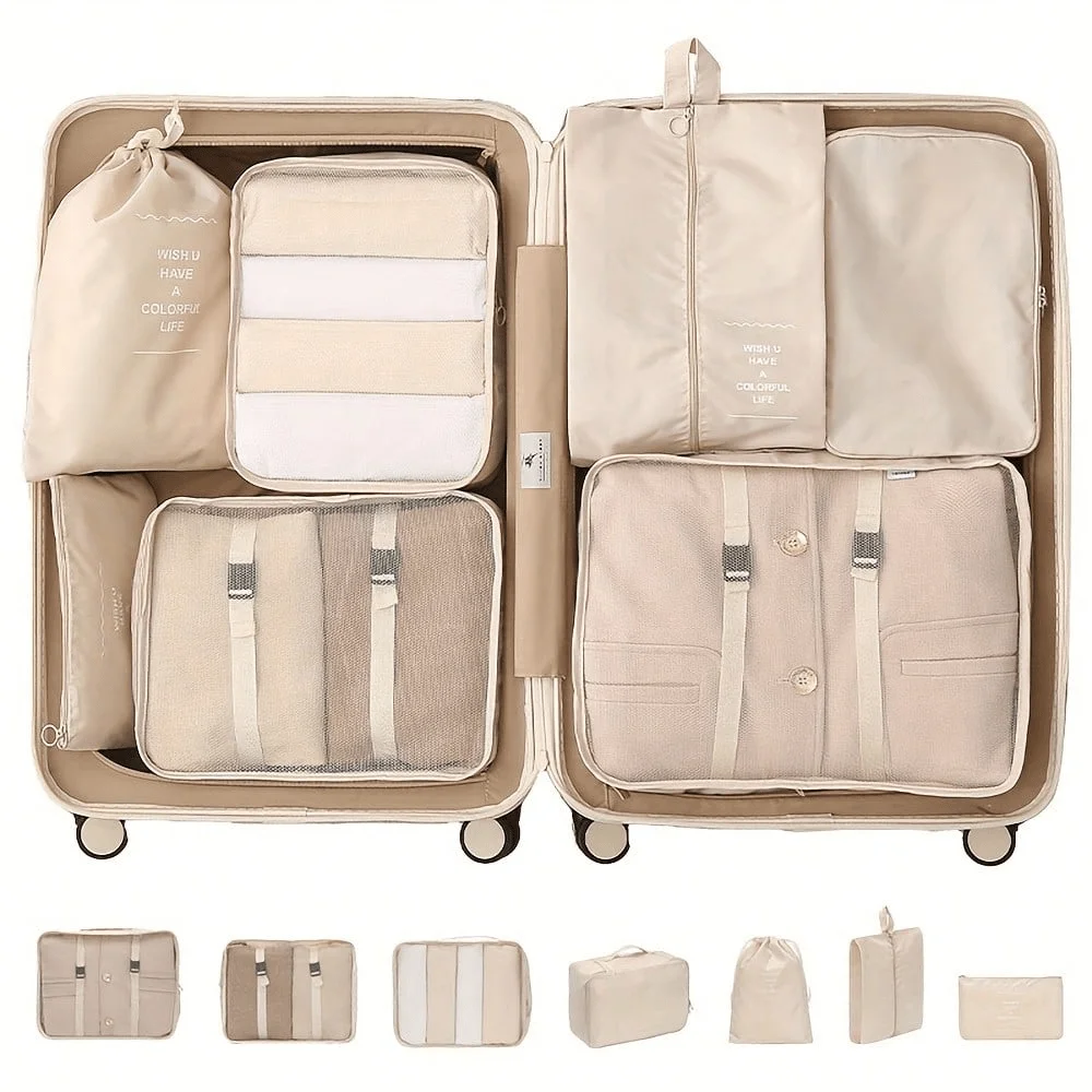 7pcs Large Capacity Travel Organizer Bags, Waterproof Portable Packing Cubes For Clothes, Pants, Shoes, Socks, Suitcase Storage Organizer,Boho Vibestravel Essentials Travel Accessories Travel Bag Vacation Holiday Back To School School Stuff Dorm Room Esse
7pcs Large Capacity Travel Organizer Bags, Waterproof Portable Packing Cubes For Clothes, Pants, Shoes, Socks, Suitcase Storage Organizer,Boho Vibestravel Essentials Travel Accessories Travel Bag Vacation Holiday Back To School School Stuff Dorm Room Esse