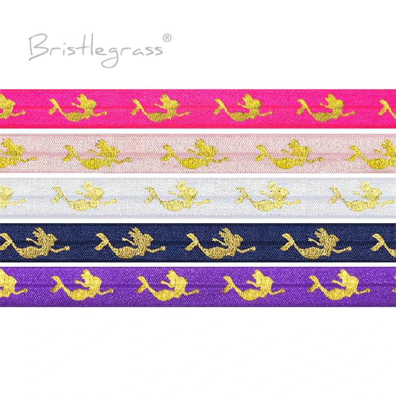 BRISTLEGRASS оптовая продажа 50 ярдов 5/8 "15 мм Русалка Золотая фольга печать FOE Сложите эластичные спандекс атласная лента платье с повязкой Шитье
BRISTLEGRASS оптовая продажа 50 ярдов 5/8 "15 мм Русалка Золотая фольга печать FOE Сложите эластичные спандекс атласная лента платье с повязкой Шитье