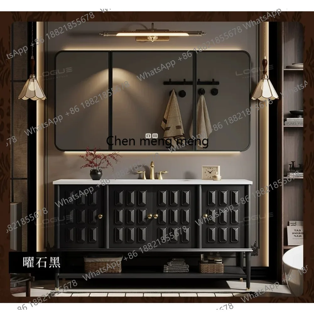 Oak French retro floor-to-ceiling bathroom cabinet combination washbasin cabinet smart
Oak French retro floor-to-ceiling bathroom cabinet combination washbasin cabinet smart