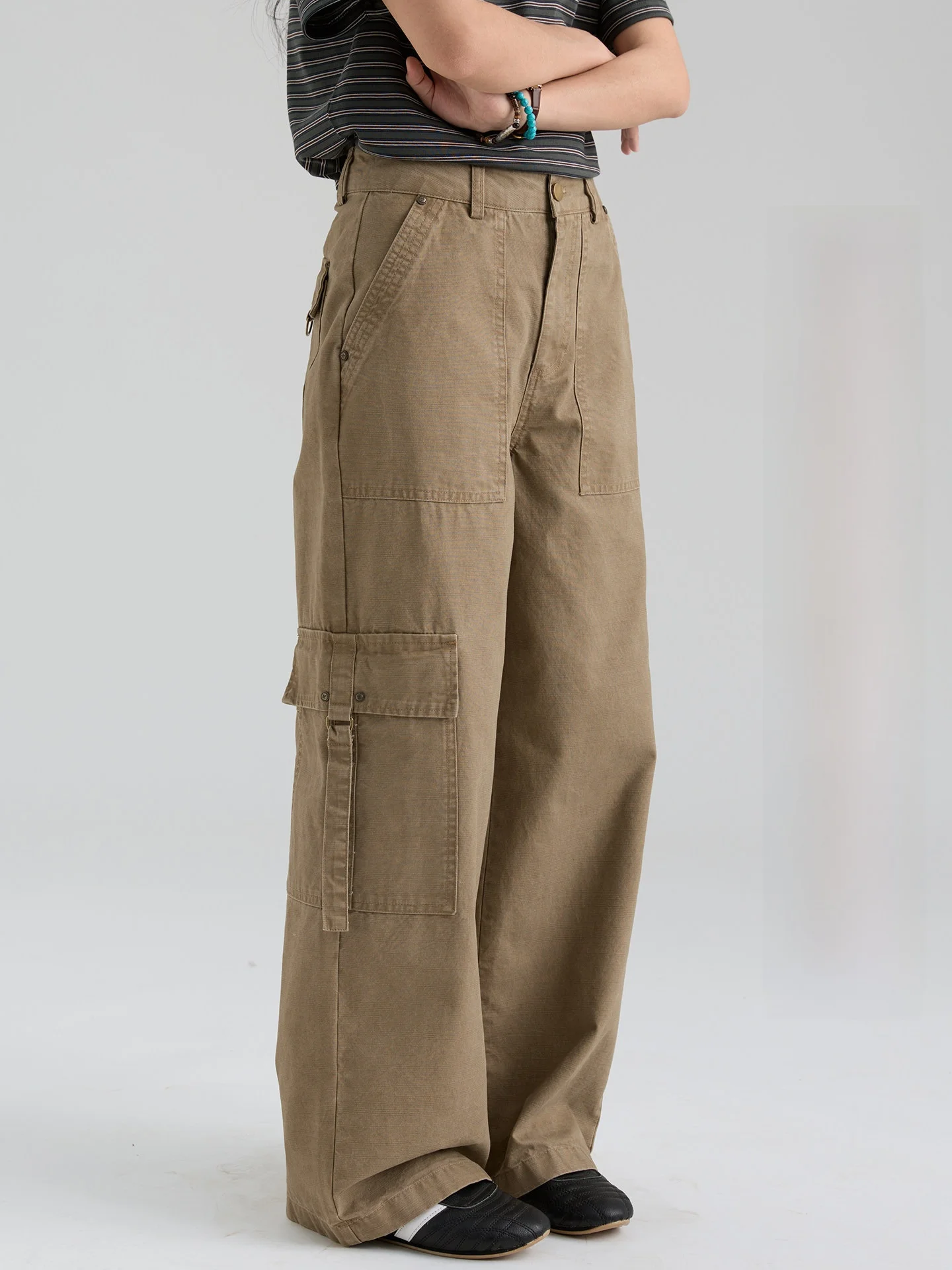 Casual Cotton Work Trousers for Women Vintage Dyeing Straight Leg Long Pants High Waist Korean Style Spring New Arrival
Casual Cotton Work Trousers for Women Vintage Dyeing Straight Leg Long Pants High Waist Korean Style Spring New Arrival