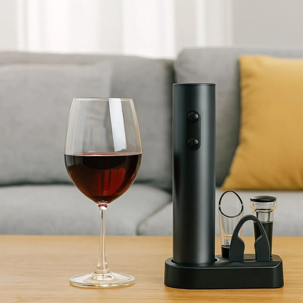 5-in-1 Electric Wine Bottles Opener Battery Operated Reusable Automatic Wine Opener with Base Automatic Corkscrew for Home
5-in-1 Electric Wine Bottles Opener Battery Operated Reusable Automatic Wine Opener with Base Automatic Corkscrew for Home