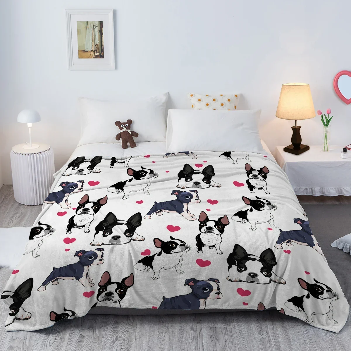 Funny Pug Dog Blanket Cute Pug Dog with Erect Ears Design Flannel Fleece Throw Blanket Soft Blanket for Bed Couch Sofa Chair
Funny Pug Dog Blanket Cute Pug Dog with Erect Ears Design Flannel Fleece Throw Blanket Soft Blanket for Bed Couch Sofa Chair