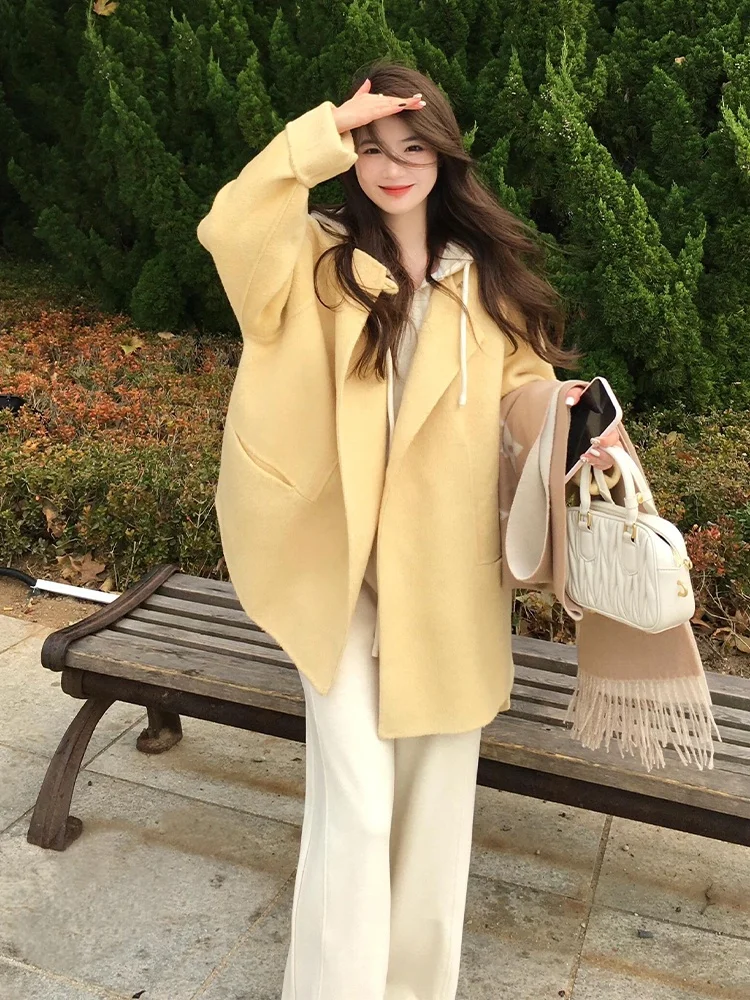 Yellow Woolen Coat Hoodie Pants Three Piece Set plus Size Fashionable Casual Style Autumn Wear for Women Teenagers
Yellow Woolen Coat Hoodie Pants Three Piece Set plus Size Fashionable Casual Style Autumn Wear for Women Teenagers