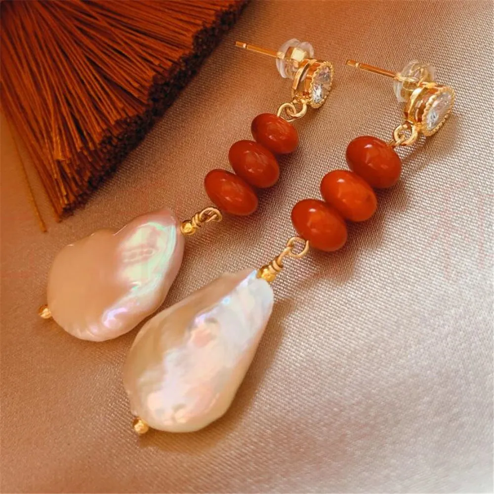Natural Freshwater Pearl Red coral bead Earrings Dangle Meisje Dangling Women Beaded Gold
Natural Freshwater Pearl Red coral bead Earrings Dangle Meisje Dangling Women Beaded Gold