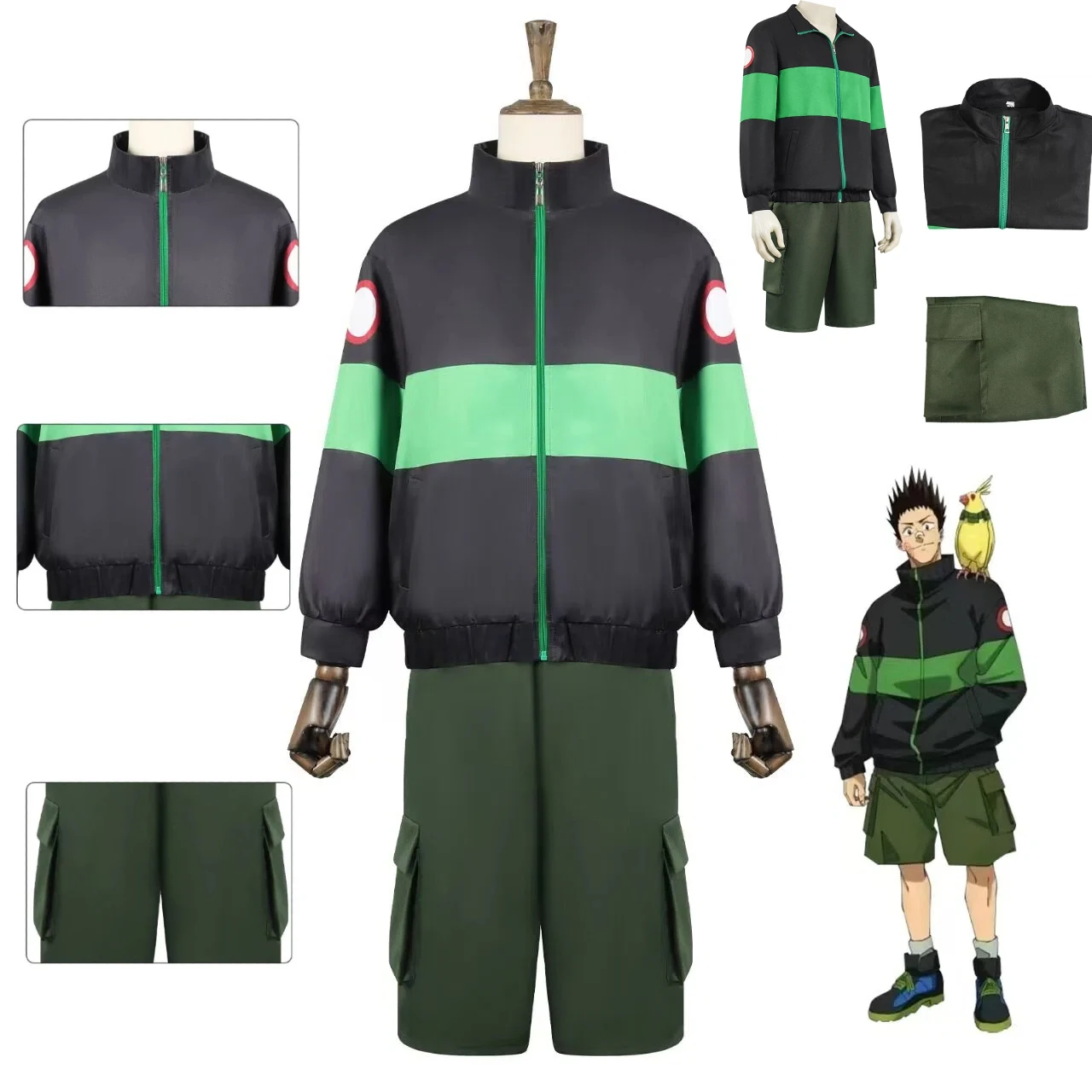 Anime Sakamoto Days Cosplay Costume Mashimo Heisuke Full Set Green Patchwork Jacket and Shorts Foolish Sniper Halloween Clothes
Anime Sakamoto Days Cosplay Costume Mashimo Heisuke Full Set Green Patchwork Jacket and Shorts Foolish Sniper Halloween Clothes