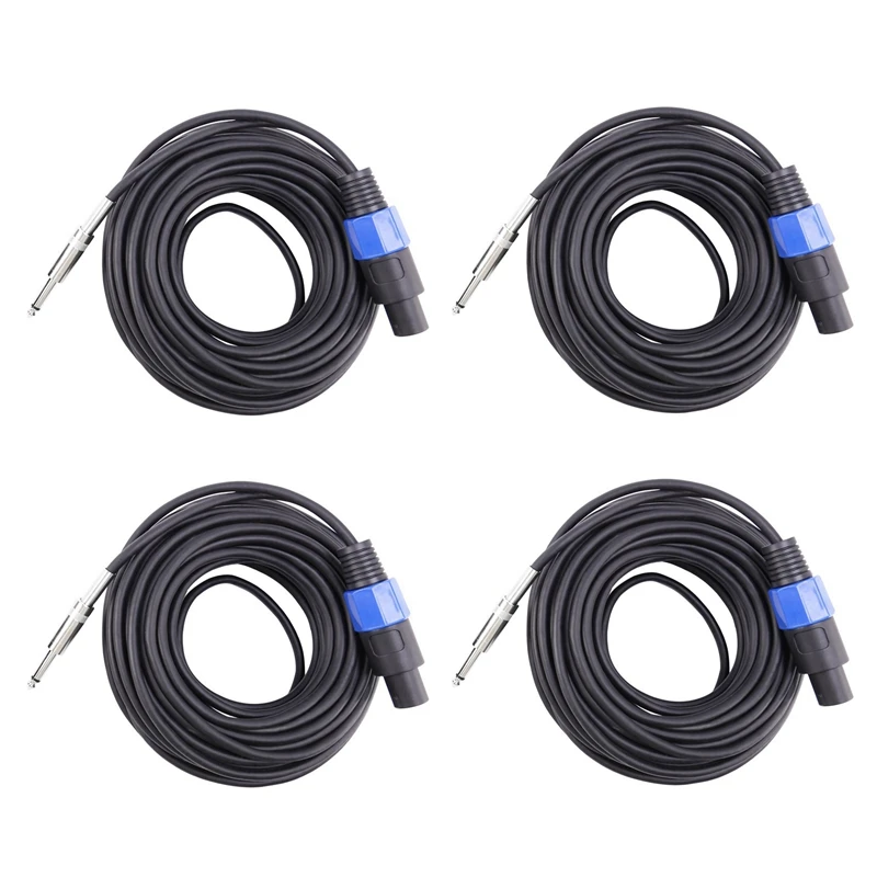 4 Pack 50 Ft Speakon To 1/4 Inch Male Speaker Cables 12 Gauge AWG Wire Audio Amplifier Connection Cord 6.35Mm Wire
4 Pack 50 Ft Speakon To 1/4 Inch Male Speaker Cables 12 Gauge AWG Wire Audio Amplifier Connection Cord 6.35Mm Wire
