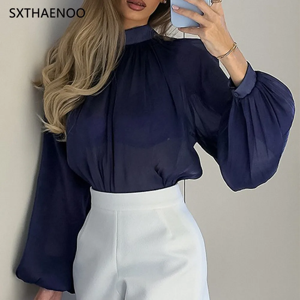 SXTHAENOO Elegant French Long Sleeve Shirt Women's Design Deep Blue Commuting Office Top Autumn New Style Fashionable Blou 2025
SXTHAENOO Elegant French Long Sleeve Shirt Women's Design Deep Blue Commuting Office Top Autumn New Style Fashionable Blou 2025