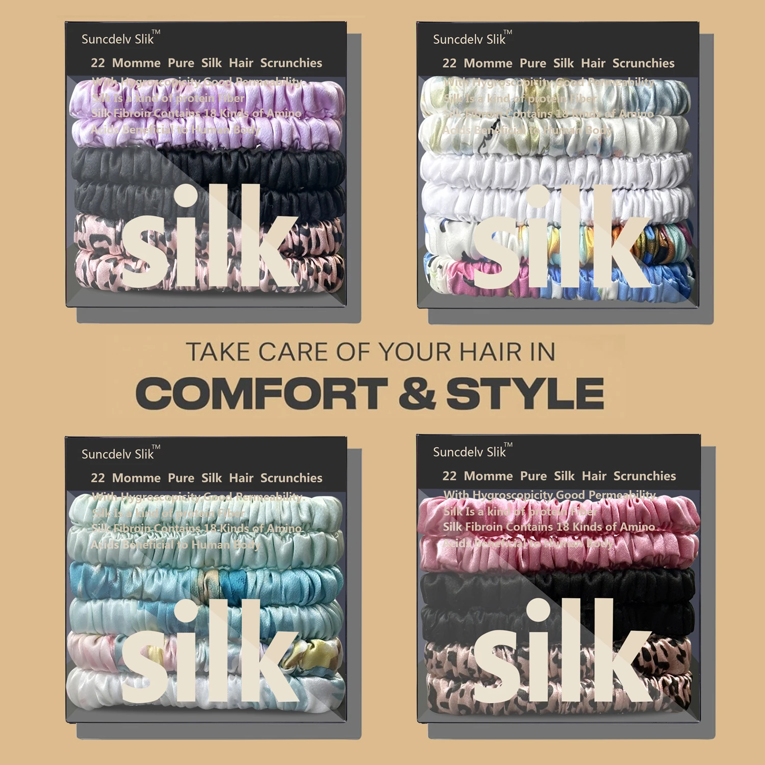 6PCS Set 100% Silk Scrunchies Hair Ties High Quality Hair Scrunchies (22Momme) Women Girls Hairbands Hair Accessories
6PCS Set 100% Silk Scrunchies Hair Ties High Quality Hair Scrunchies (22Momme) Women Girls Hairbands Hair Accessories