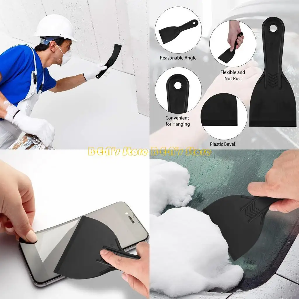Y1AD Durable Plastic Scrapers 6-Pack Wall Spackle Putty Knife for Wallpaper Removal, Plastering, and Hole Filling
Y1AD Durable Plastic Scrapers 6-Pack Wall Spackle Putty Knife for Wallpaper Removal, Plastering, and Hole Filling