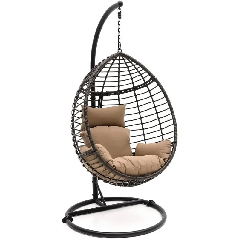 SereneLife Hanging Egg Indoor Outdoor Patio Wicker Rattan Lounge Chair with Stand, Steel Frame, UV Resistant Washable Cushions
SereneLife Hanging Egg Indoor Outdoor Patio Wicker Rattan Lounge Chair with Stand, Steel Frame, UV Resistant Washable Cushions