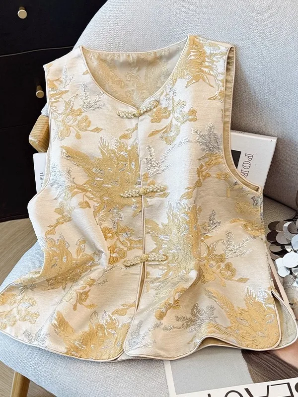 New Chinese Sle Women's Jaet Vest Floral Embroidery Turn-down Collar Spring Autumn High-ade Feeling Personali Tang Co...
New Chinese Sle Women's Jaet Vest Floral Embroidery Turn-down Collar Spring Autumn High-ade Feeling Personali Tang Co...