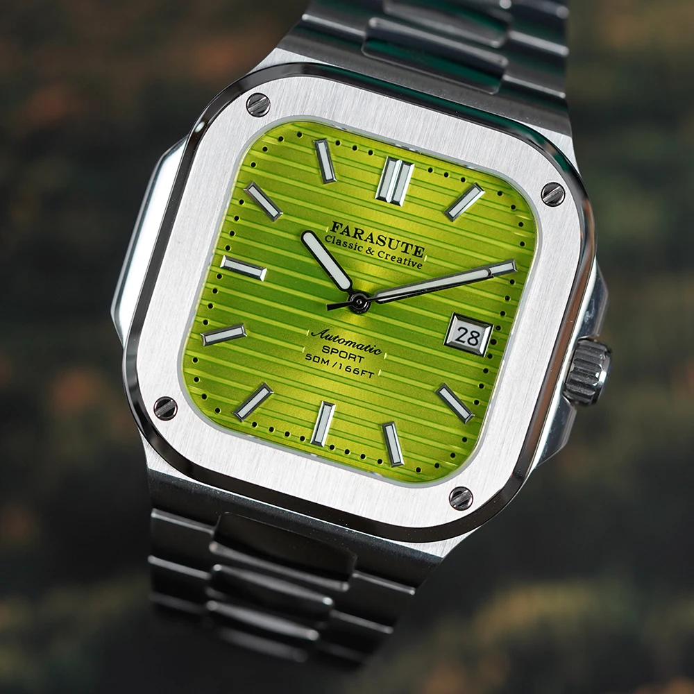 FARASUTE Miyota9019 Automatic Mechanical Movement Watch Men Swiss Super Luminous Date Waterproof 904L Stainless Steel Wristwatch
FARASUTE Miyota9019 Automatic Mechanical Movement Watch Men Swiss Super Luminous Date Waterproof 904L Stainless Steel Wristwatch