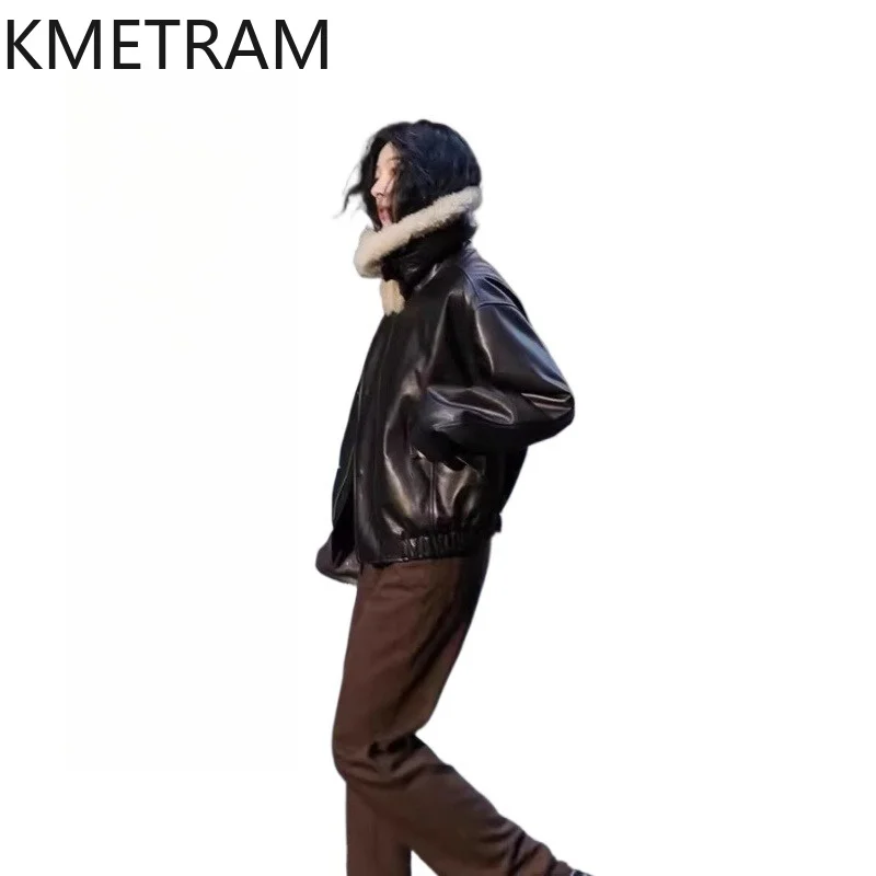 KMETRAM Genuine Sheepskin Cotton Jacket Woman Fashion Wool Collar Short Jackets Casual Winter Biker Coat Women Clothing 2026 패딩
KMETRAM Genuine Sheepskin Cotton Jacket Woman Fashion Wool Collar Short Jackets Casual Winter Biker Coat Women Clothing 2026 패딩