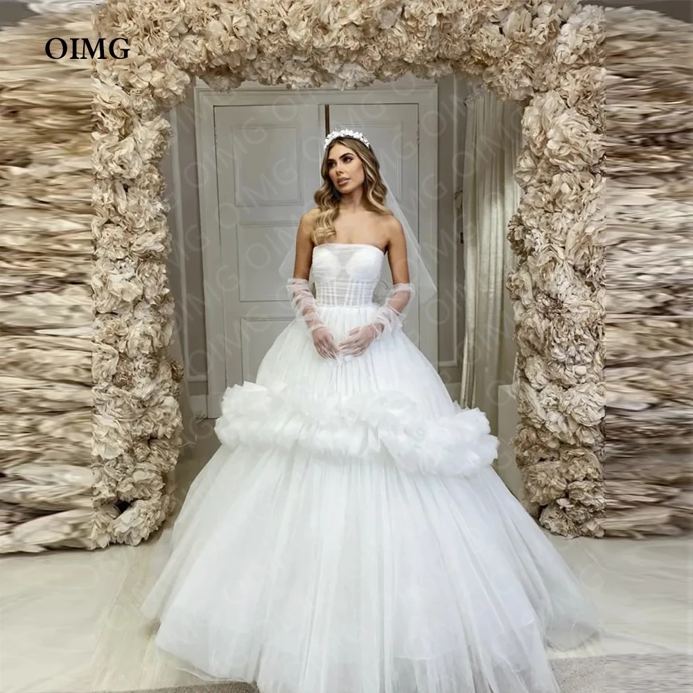 OIMG Vintage Tulle Ball Gowns Wedding Dresses A Line Strapless Modern Princess Bridal Gowns Fashion Robe de mariage Custom Made
OIMG Vintage Tulle Ball Gowns Wedding Dresses A Line Strapless Modern Princess Bridal Gowns Fashion Robe de mariage Custom Made