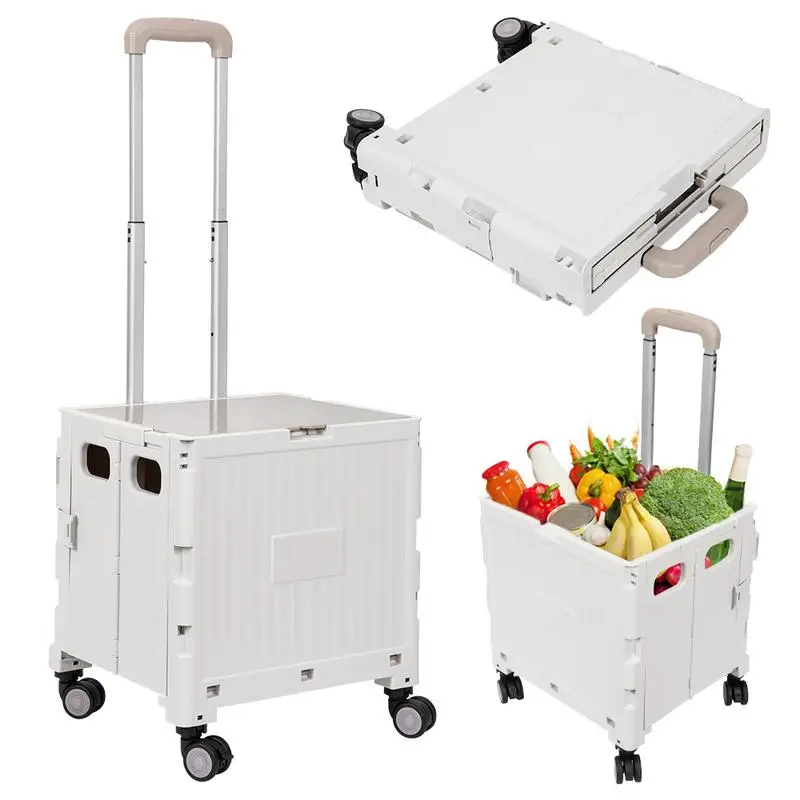 HOW'S MY HOUSE Folding Utility Cart Portable Rolling Crate Handcart Shopping Trolley Collapsible Tool Box, with Lid, Basket
HOW'S MY HOUSE Folding Utility Cart Portable Rolling Crate Handcart Shopping Trolley Collapsible Tool Box, with Lid, Basket