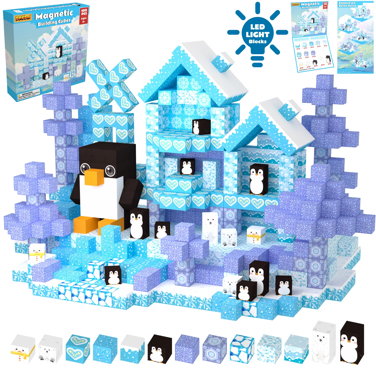 Magnetic Building Blocks, Ice Snow World Penguin Igloo, 3D Creative DIY STEM Construction Bricks Toy, Classroom Holiday Gift Box
Magnetic Building Blocks, Ice Snow World Penguin Igloo, 3D Creative DIY STEM Construction Bricks Toy, Classroom Holiday Gift Box