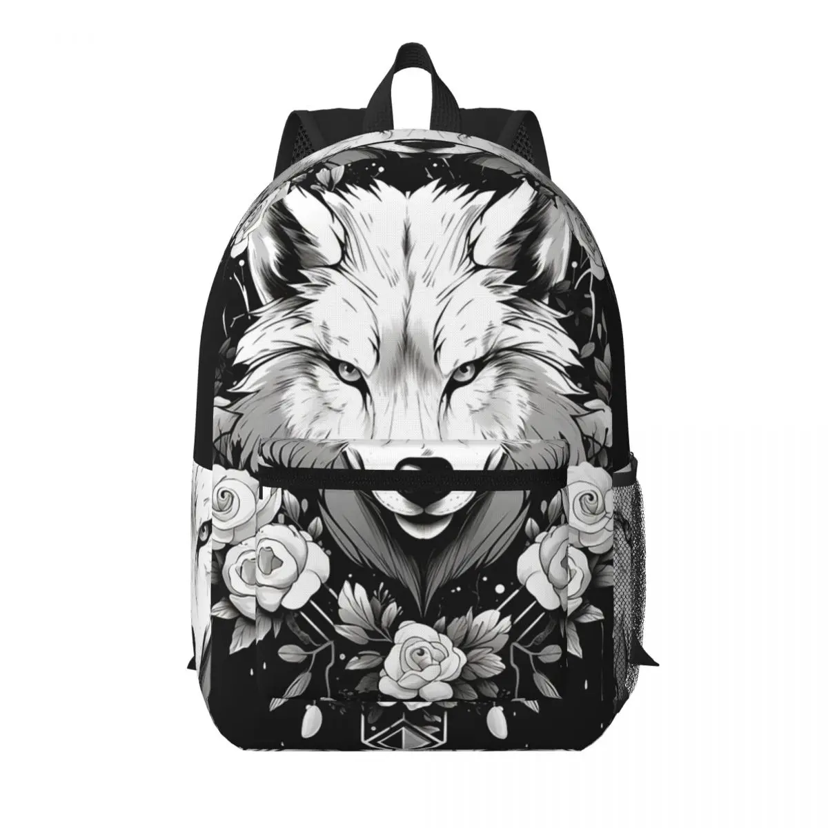 Black White Wolf Surrounded By Flowers Student Backpack School Bag Hiking Travel Daypack for Boys Girls Bookbag Shoulder Bags
Black White Wolf Surrounded By Flowers Student Backpack School Bag Hiking Travel Daypack for Boys Girls Bookbag Shoulder Bags