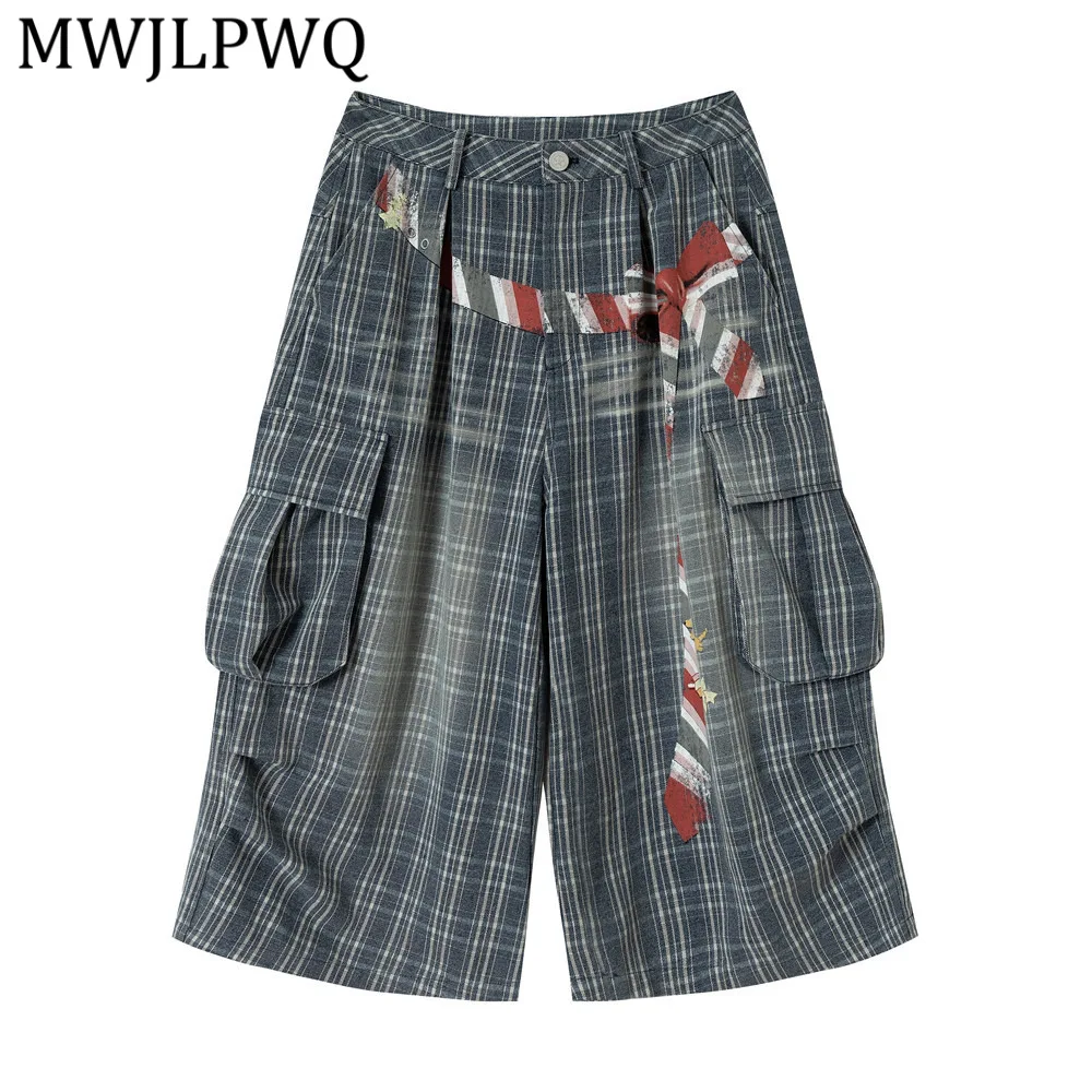 MWJLPWQ Plaid Workwear Wide-Leg Pants For Men Trendy Faux Waist Print Design Summer Street New Multi-Pocket Loose Shorts 15353
MWJLPWQ Plaid Workwear Wide-Leg Pants For Men Trendy Faux Waist Print Design Summer Street New Multi-Pocket Loose Shorts 15353