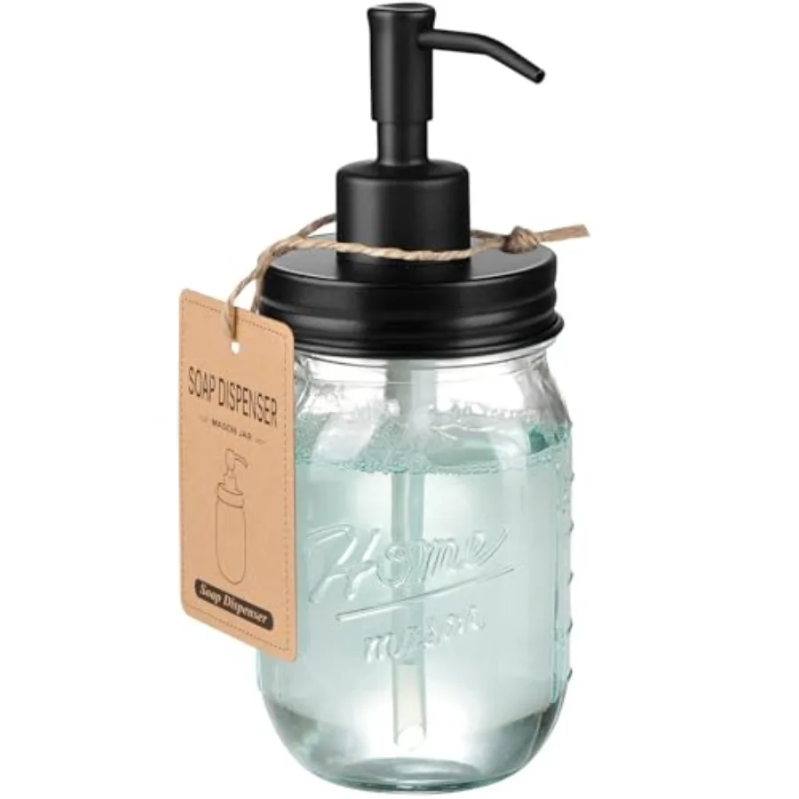 16 Oz Mason Jar Liquid Soap Dispenser, Glass Hand Soap Dispenser, Stainless Steel Pump Lid, Refillable Lotion Dispensers for Ba
16 Oz Mason Jar Liquid Soap Dispenser, Glass Hand Soap Dispenser, Stainless Steel Pump Lid, Refillable Lotion Dispensers for Ba