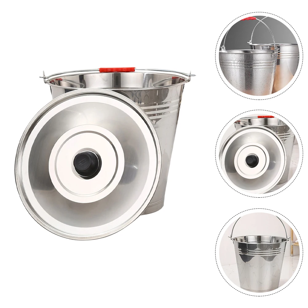 Stainless Steel Bucket Large Capacity Metal Pail for Water Milk Garden Outdoor Lid Cover Corrosion Resistant Oxidation Proof
Stainless Steel Bucket Large Capacity Metal Pail for Water Milk Garden Outdoor Lid Cover Corrosion Resistant Oxidation Proof