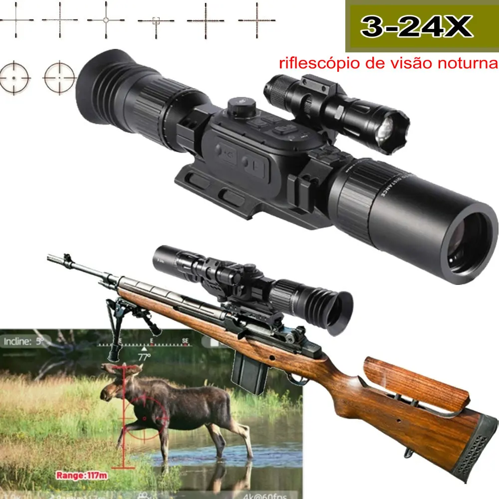 3-24X Night Vision riflescope Hunting Trail night vision monocular 7 reticles riflescope digital Wifi & Bluetooth NV IR camera
3-24X Night Vision riflescope Hunting Trail night vision monocular 7 reticles riflescope digital Wifi & Bluetooth NV IR camera
