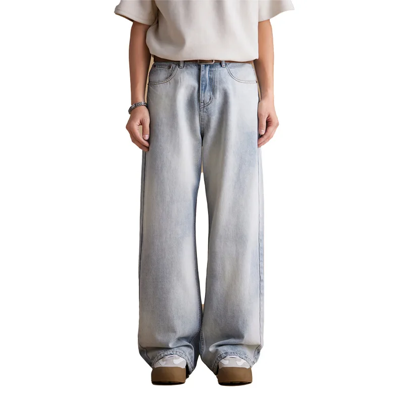 Light Blue Baggy Jeans Men Washed Denim Wide Leg Loose Casual Straight Jeans Pants Cityboy Vintage Jeans Trousers
Light Blue Baggy Jeans Men Washed Denim Wide Leg Loose Casual Straight Jeans Pants Cityboy Vintage Jeans Trousers