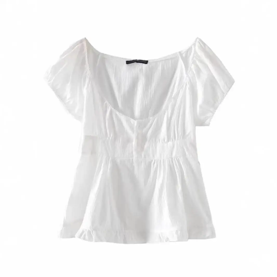 Cute Sle ort Sve T-irt Tee Buttons Bubble Sve Lace Sweet Sle Women's irt Thin Material Easy to Deform
Cute Sle ort Sve T-irt Tee Buttons Bubble Sve Lace Sweet Sle Women's irt Thin Material Easy to Deform