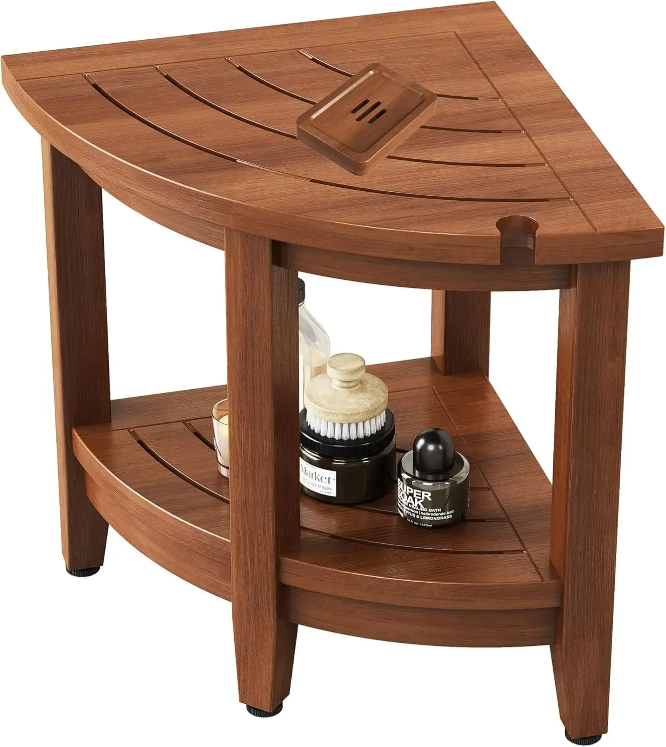 18" Teak Corner Shower Stool, Inside Shower Stool with Storage Shelf, Waterproof Teak Stool for Shaving Legs and to Sit On, 2-Ti
18" Teak Corner Shower Stool, Inside Shower Stool with Storage Shelf, Waterproof Teak Stool for Shaving Legs and to Sit On, 2-Ti