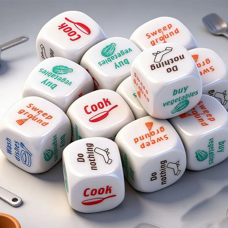 Housework Dice Chore Dice Toy Make Decisions Novelty Living Room 4PCS Acrylic Decision Maker Dices Vibrant Design Engaging Tool
Housework Dice Chore Dice Toy Make Decisions Novelty Living Room 4PCS Acrylic Decision Maker Dices Vibrant Design Engaging Tool