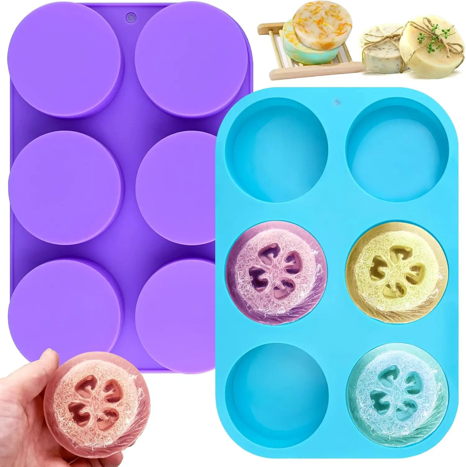4oz Round Silicone Soap Molds 3.15'' Cylindrical Molds for Loofah Soap Bath Bombs Steamer Lotion Bars Set of 2
4oz Round Silicone Soap Molds 3.15'' Cylindrical Molds for Loofah Soap Bath Bombs Steamer Lotion Bars Set of 2