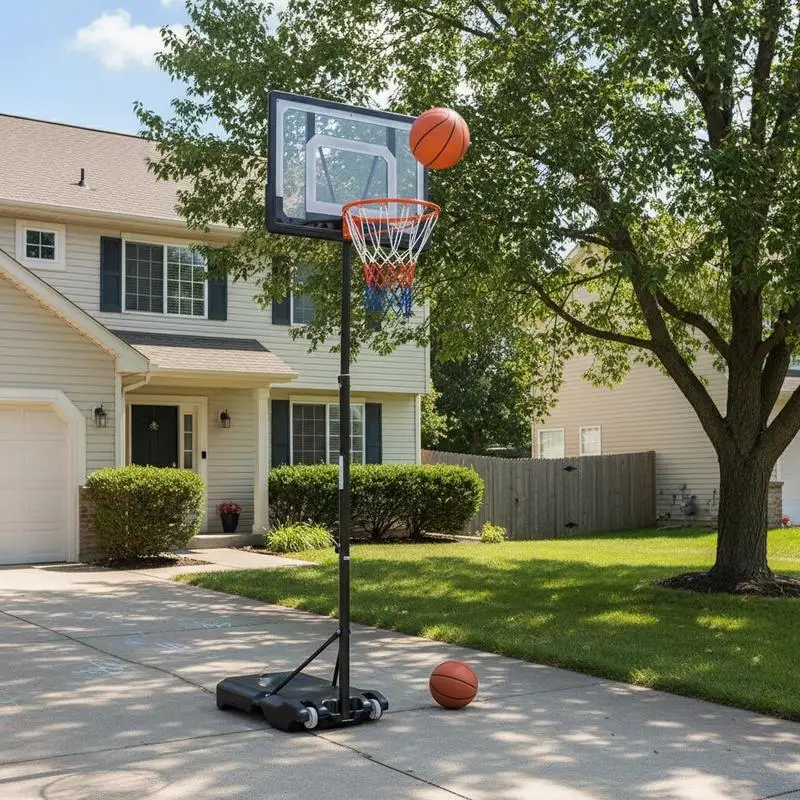 Basketballständer mit Rollen 83x55cm Rückwand, Mobiler Basketballkorb mit Ständer, verstellbare Korbhöhe 156 bis 210 cm, Basketballanlage für Kinder Jugendliche, fürs Außenbereich
Basketballständer mit Rollen 83x55cm Rückwand, Mobiler Basketballkorb mit Ständer, verstellbare Korbhöhe 156 bis 210 cm, Basketballanlage für Kinder Jugendliche, fürs Außenbereich