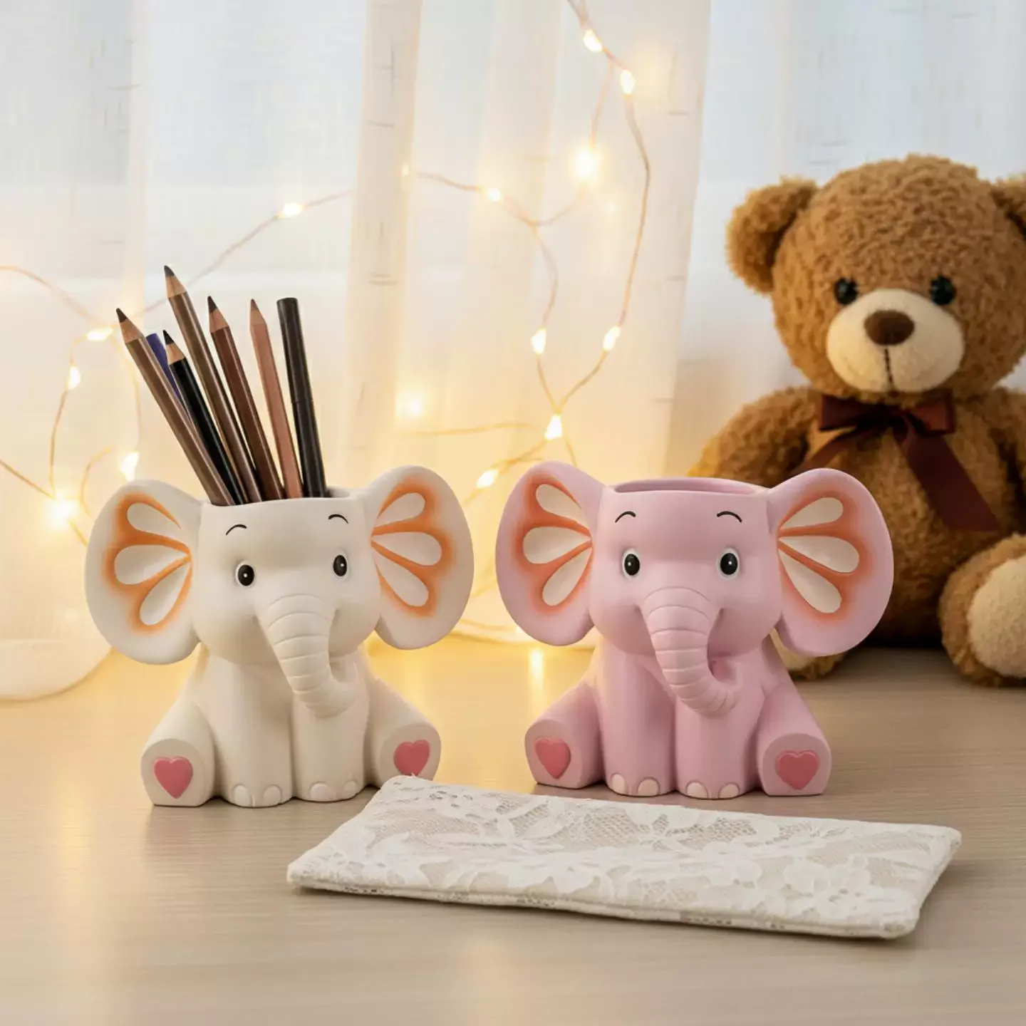 Cute Elephant Pen Holder Stationery Storage Box Office Desktop Decoration Makeup Brush Organizer Birthday Gift
Cute Elephant Pen Holder Stationery Storage Box Office Desktop Decoration Makeup Brush Organizer Birthday Gift