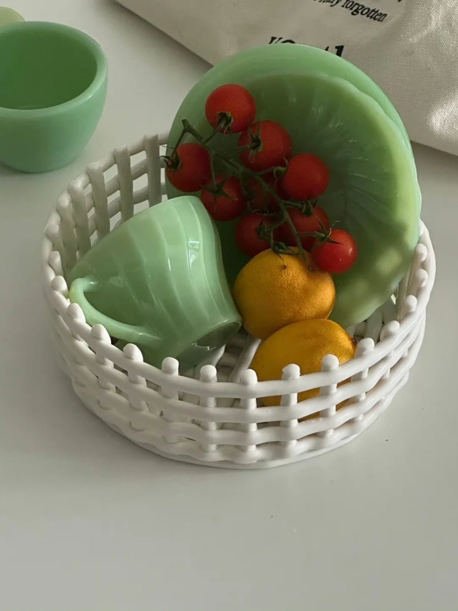 Shinymomo Ceramic Woven Storage Basket Fruit Basket Dining Utensils Draining Rack Ins Korean Decorative Basket Snack Tray
Shinymomo Ceramic Woven Storage Basket Fruit Basket Dining Utensils Draining Rack Ins Korean Decorative Basket Snack Tray