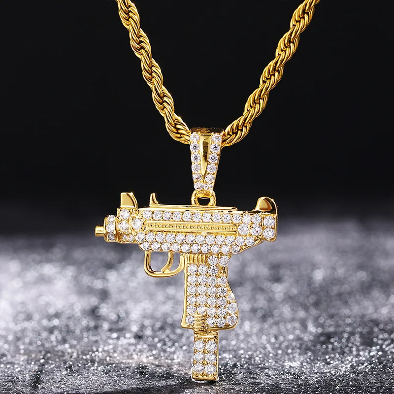 Men's Hip Hop Uzi Pendant 7-Color Zircon Gold Plated Hypoallergenic Applicable scenario: Business dinner
Men's Hip Hop Uzi Pendant 7-Color Zircon Gold Plated Hypoallergenic Applicable scenario: Business dinner