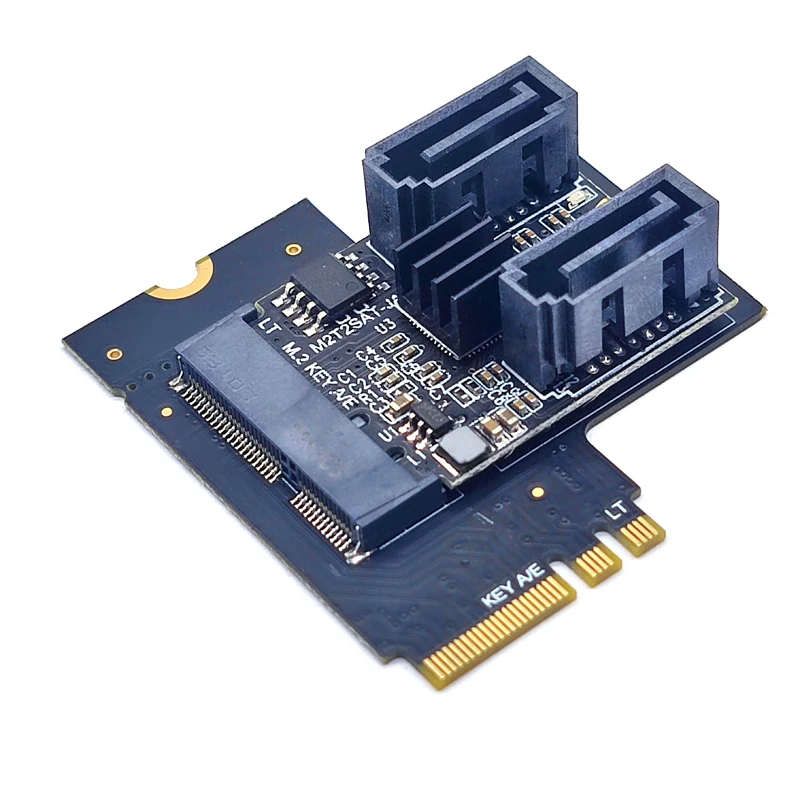 NEW M.2 SATA Adapter NGFF Key A/E to 2 Port SATA 3.0 Expansion Card Riser Board SATA3 6G Controller JMB582 Chip for SATA HDD SSD
NEW M.2 SATA Adapter NGFF Key A/E to 2 Port SATA 3.0 Expansion Card Riser Board SATA3 6G Controller JMB582 Chip for SATA HDD SSD